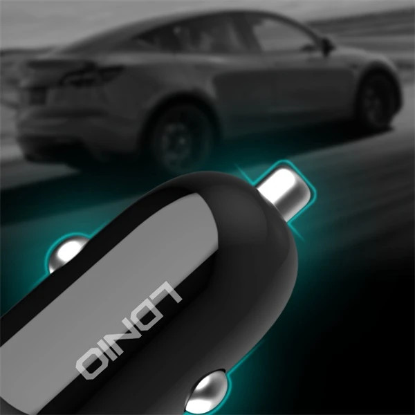 شارژر فندکی 30 وات الدینیو مدل LD-C106 به همراه کابل تبدیل USB-C (همراه کابل)
