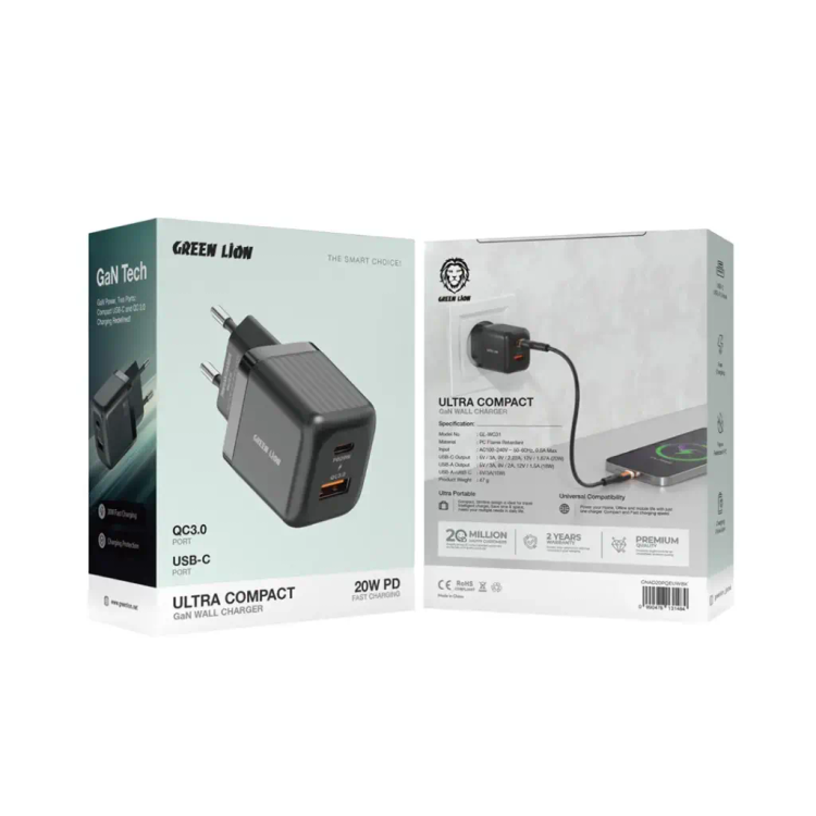 شارژر دیواری گرین لاین Green Lion Ultra Compact GaN