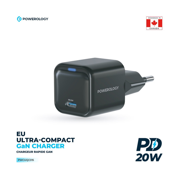 شارژر دیواری 20 وات پاورولوجی مدل Ultra-Compact Gan