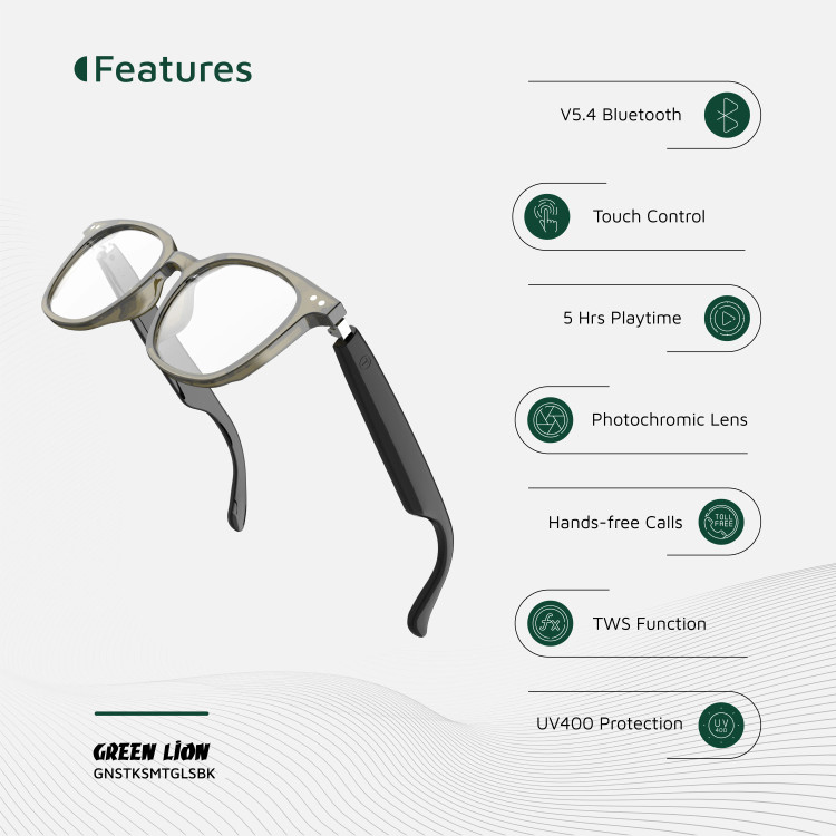 عینک هوشمند GREEN LION Smart Glasses مدل Stockholm