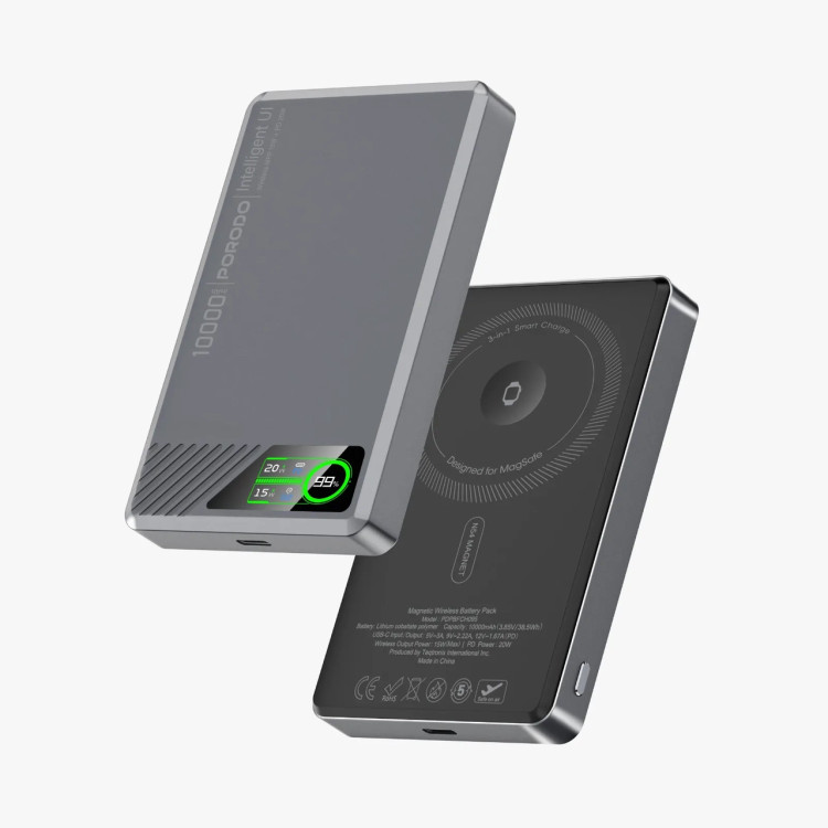 پاوربانک مگنتی پرودو SlimMag 10000mAh شارژ بیسیم و PD