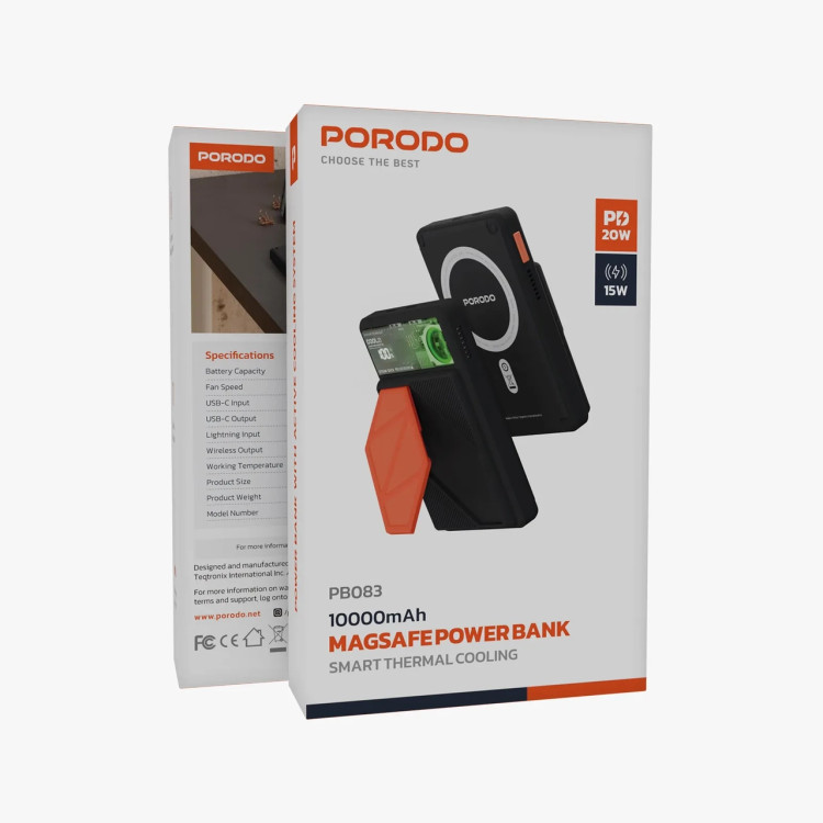 پاوربانک پرودو 10000mAh مدل PB083 با PD و شارژ سریع 20 وات