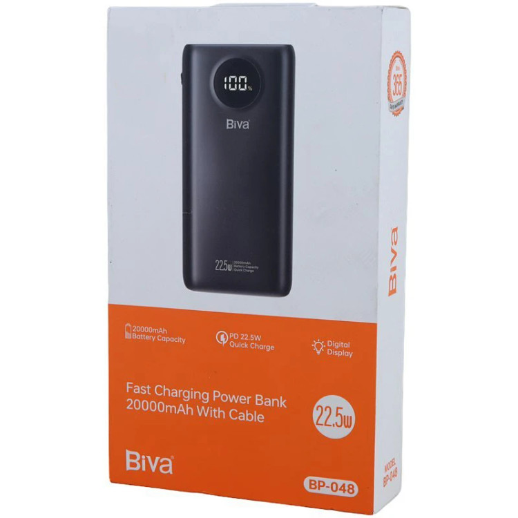 پاوربانک بیوا مدل BP-048 ظرفیت 20000 میلیآمپرساعت