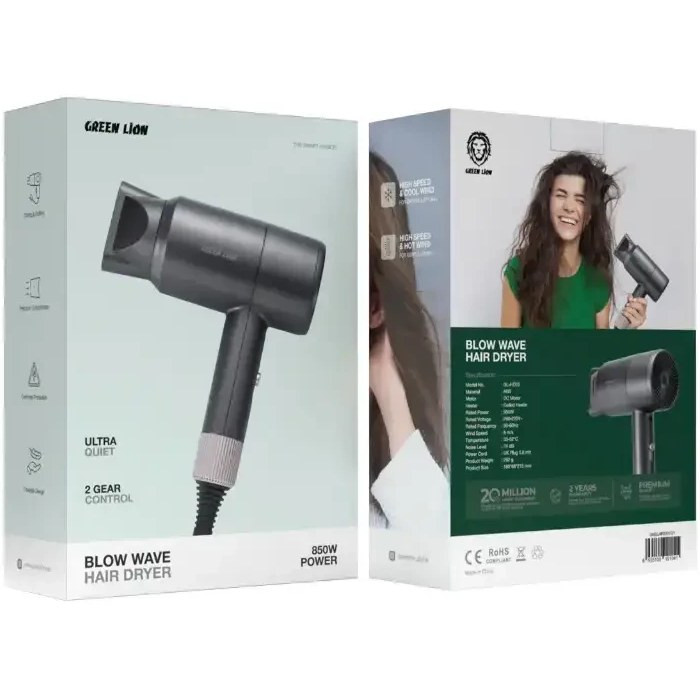 سشوار گرین لاین مدل Blow Wave ظرفیت 850 وات - رنگ خاکستری