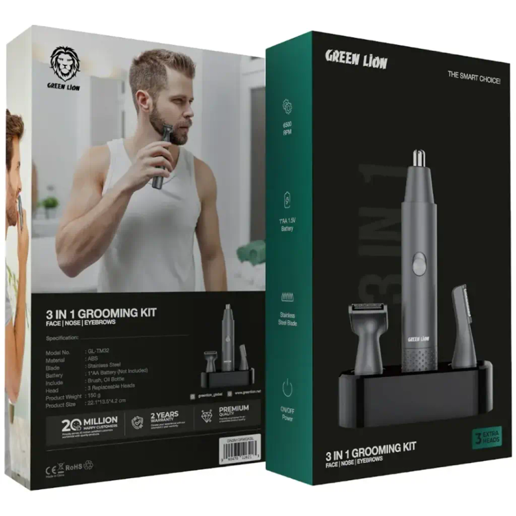 ست اصلاح ۳ کاره گرین لاین مدل 3-in-1 Grooming Kit - نقرهای